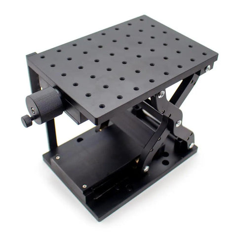 Z Axis Lifting Table Manual Pro-Grade Fine-Tuning Platform For Lab Optical Setup 110mm Stroke 210x150mm Anodized Black