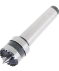 Durable Steel MT1 Mt2 Live Center Bearing Tailstock For Wood Turning Metalworking Lathe Tool 45# Steel Spindle Support Smooth Rotation, angled view.