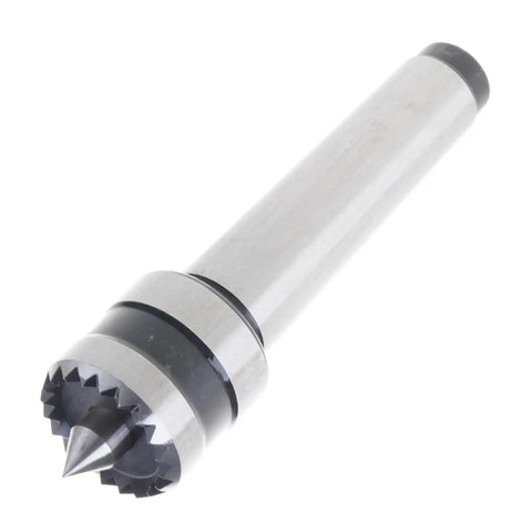 Durable Steel MT1 Mt2 Live Center Bearing Tailstock For Wood Turning Metalworking Lathe Tool 45# Steel Spindle Support Smooth Rotation, angled view.