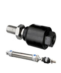 Floating Ball Joint End With Female Piston Rod And Ball Head Universal Pneumatic Cylinder Mounting Knuckle Bearing M18 By 1.5 Floating Male Thread Built To Last Heavy Duty Mechanical Linkage For Projects, black metal joint on cylinder