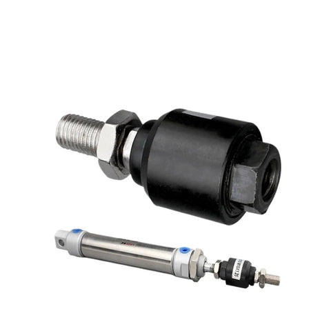 Floating Ball Joint End With Female Piston Rod And Ball Head Universal Pneumatic Cylinder Mounting Knuckle Bearing M18 By 1.5 Floating Male Thread Built To Last Heavy Duty Mechanical Linkage For Projects, black metal joint on cylinder