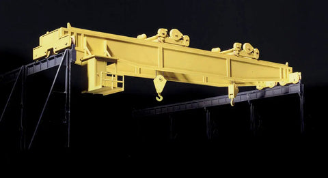 Heavy Duty Overhead Crane HO Scale Model Railroad Structure Kit With Dual Trolleys, Hooks And Motor Details, Operator Cab, Realistic Decals For Your Layout Upgrade