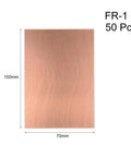 7X10cm Single Sided Copper Clad Laminate PCB Circuit Board Brown 50pcs For DIY Electronics Projects front view dimensions