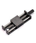 Laser engraver lift stand component (Ray5): black metal dual-rail linear slide with lead screw