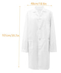 Men's White Lab Coat, Long Sleeve Professional Medical Coat For Doctors, Pharmacists, Students And Adults, Sturdy And Comfortable Fit
