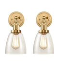 Industrial Brass Swing Arm Wall Sconces Set Of 2 Glass Bell Lamps Hardwired Or Plug In With 2 In 1 Design For Dry Locations ETL Listed