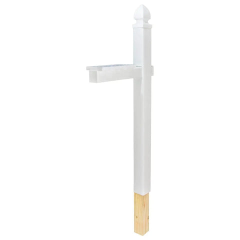4x4 Anchor Post Kit Pine Wood Post With Steel Drive-In Anchor And Hardware For Ground Install No Dig Or Concreting Required Compatible With Standard 4x4 Mailbox Posts WP000W01 shown with white holder