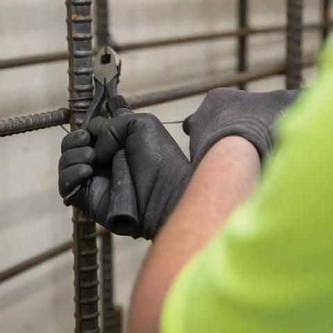 Ironworker using Plier Cushion Grip Kit with Heat Shrink Bands for Slim-Head Ironworker Pliers 201-7CST 2-Pack Made in USA