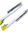 Three Section Full Extension Drawer Slides With Bottom Mount Hidden Damping, 600mm length, shown with detachable quick release latches