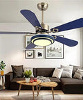 Modern Ceiling Fan With Bright Led Lights And Wireless Remote Control Three Color Modes Sleek Finish Smooth Airflow Quiet Motor Hassle Free Setup Cool Breeze Vibe Upgrade For Dining Room Bedroom Kitchen Fixture in stylish living room.