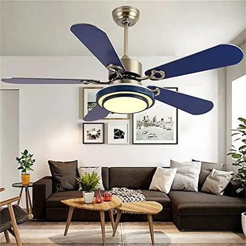 Modern Ceiling Fan With Bright Led Lights And Wireless Remote Control Three Color Modes Sleek Finish Smooth Airflow Quiet Motor Hassle Free Setup Cool Breeze Vibe Upgrade For Dining Room Bedroom Kitchen Fixture in stylish living room.