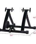 Magnetic Indoor Bike Trainer Stand With Front Wheel Support And Quick Release Skewer, Durable Steel Frame, Side View
