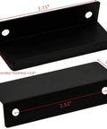 Edge Pull Handles For Cabinets And Drawers, 3.15 Inch Aluminum Finger Edge Pulls In Black, Concealed Drawer Handles With 2.52 Inch Hole Spacing, shown with measurements.
