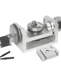 Wicked Smooth 4th Axis 5th A Axis Rotary Table For Cnc Router With T Slot Chuck Mount Plate, showing precision components and structure.