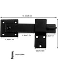 Barn Door Lock Hardware Heavy Duty Metal Gate Latch 3 Pack, 5.5-inch carbon steel flip latch with dimensions.