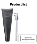Rock Solid Eight Inch Stainless Scribe Calipers With Replaceable Carbide Tip And Utility Pouch on display with a scratching needle.