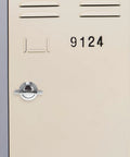 Keyless Cabinet Locks With Anti Theft Cam Latch Zinc Alloy Metal Drawer Lock Set installed on beige cabinet