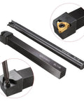 Lathe Inner Threading Turning Tool Kit With Tool Holder, Two Carbide Inserts And Two Wrenches, showing tool holder and inserts