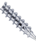 Close-up of Size 7 By 1/2 Inches Fine Thread Pocket Hole Screw with T20 Torx Star Drive Zinc Finish for cabinet building.