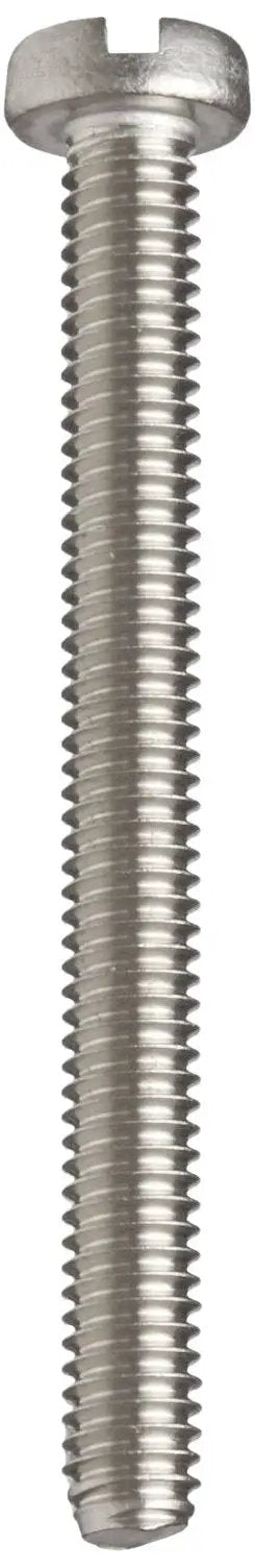 Top Shelf 18 8 Stainless Steel Cheese Head Machine Screws With Slotted Drive Design Meets Din 84 Specs 12 Millimeter Length M1.6 Metric Coarse Thread Full Pack Of 25 Heavy Duty Fasteners Built Rock Solid - close-up view