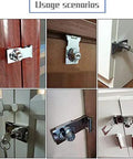 Two Pack Keyed Twist Knob Locking Hasp For Small Doors And Cabinets, Stainless Steel Safe Lock With Keys, installed on cabinet doors