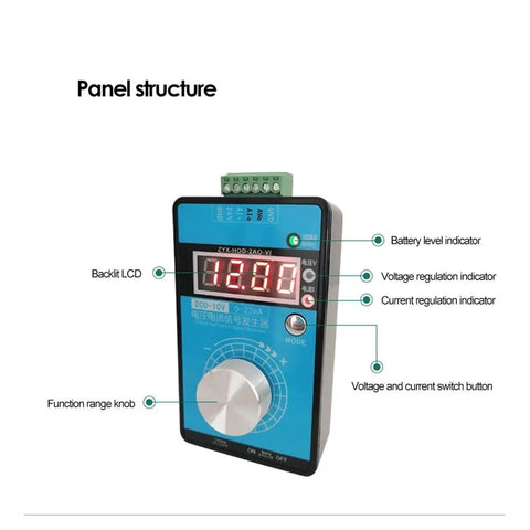 Top-Tier Signal Generator With 0-10V Output And 0-22mA Current Support For Precision Testing, featuring backlit LCD and calibration knob.