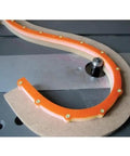 Bendable Routing Template For Smooth Sailing Arcs And Curved Woodworking 23 32 X 23 32 Inch Durable Plastic Router Jig on MDF.
