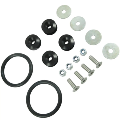 Black Quick Release Bumper Trunk Fastener Kit No Tools Needed Replacement Parts For Easy Panel Removal And Secure Hold Fits A Wide Range of Car Models kit with bolts, washers, nuts, and O-rings