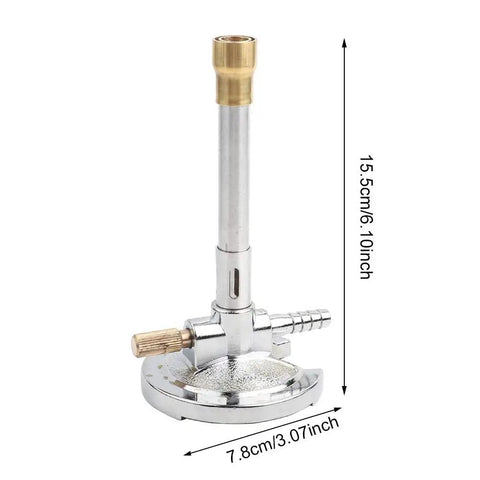 Gas Bunsen Burner with Copper Tube Micro Design for Laboratory Use Liquid Gas Fueled Light Burner Adjustable Flame Safe High Temperature