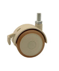 Threaded Stem Swivel Furniture Casters With Brakes For Easy Replacement beige caster with M6 size rubber wheel