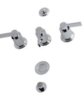 NuvoFusion Bidet Faucet Polished Chrome 8 Inch Widespread Basin Mount Four Hole Installation Brass And Zinc Alloy Build
