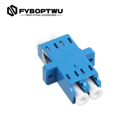 50-Pack LC to LC Duplex Fiber Optic Coupler Adapter for Singlemode Cables, zirconia ceramic ferrule, low insertion loss, blue casing