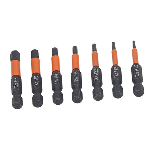 Must Have 7-Piece S2 Alloy Steel Hex Drive Bit Set For Impact Drivers And Electric Drills With Magnetic Tips, Heat Treated Wear Resistant Bits Designed To Stop Breakage And Handle Heavy Duty Work Today, seven black hex bits