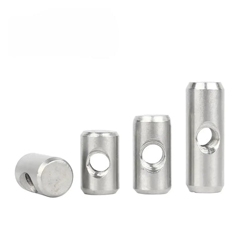 Heavy Duty 304 Stainless Steel Embedded Nut With Cross Hole Pin For Hammer In Fastening, Corrosion Resistant Hardware, various sizes