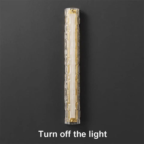 Dope Copper Wall Light With Glass Lampshade Nordic Style Three Dimmable Vanity Lights turned off, showing glass detail.