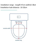 Slick Heavy Duty Resin Toilet Seat Cover With Soft Close Hinge And Thickened Platform For Universal Bathroom Fit dimensions diagram.