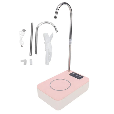 Desktop Water Dispenser Pump For 2, 3, 5 Gallon Bottles, Portable Bottle Pump With 360 Degree Rotatable Spout, Pink