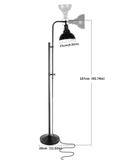 Industrial Floor Lamp For Living Rooms And Bedrooms, Rustic Farmhouse Standing Reading Lamp With Adjustable Metal Heads, Indoor Task Lighting For Home Office Deco In Black Finish, black metal standing lamp with adjustable height and swivel head