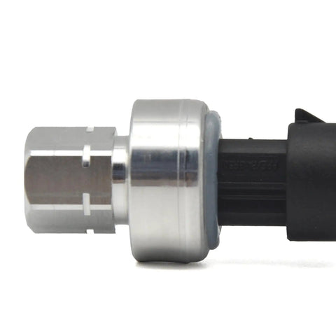 Side view of AC Pressure Switch Sensor For GM Vehicles Ride Ready Air Conditioning Refrigerant Pressure Switch, metal and plastic design