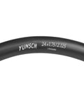 Close-up view of a 24x1.75 2.125 inch bike inner tube, part of the Two Pack 24 Inch Bike Inner Tubes 24x1.75 To 24x2.125 With 32mm Schrader Valve Durable Butyl Rubber For 24 Inch Tires Compatible With 24x1.75 24x1.9 24x1.95 24x2.0 24x2.1 24x2.125
