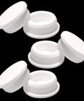 Set Of 6 White Silicone Rubber Plugs For 30 To 31 Mm Round Holes Waterproof Soft Flexible T Type Seal Plugs 37x10x31.3 Mm Each