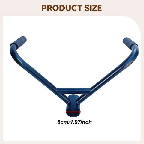 V Bar Attachment Handle For Rowing And Deadlifts, Double Grip Row Handle, steel, size 5cm, heavy duty fitness attachment