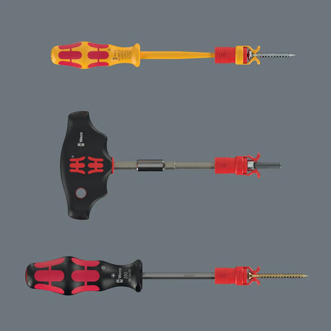 Three screwdrivers from Advent Calendar 2025 For Tool Nerds And Gearheads 28 Piece Screwdriving Kit Featuring 18 Screw Profiles