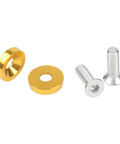 M6 Hex Head Bolt Screw Kit With Aluminum Washers For Fender, Bumper, Headlight And Trunk Mounts, 20 Piece Set, CNC Machined 6061 Aluminum Golden Finish, Engine Bay Ready, Heavy Duty Vibration Resistant Auto Body Fasteners, M6 bolts with gold washers