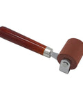 Soft Rubber Brayer Roller With Wooden Handle For Printmaking And Inking Blocks, featuring a smooth ink roller and heavy stainless steel frame.
