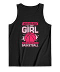 Men's 100 Percent Cotton Muscle Beater Tank Top Ultra Soft Breathable Sleeveless Gym Shirt with UVA Sun Block for Summer Workouts and Daily Grind Keeping You Cool and Fresh in black with basketball graphic.