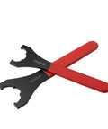 Heavy Duty ER25UM And ER32UM Precision Collet Wrench Tool For CNC Lathe Milling Spindle With Hardened High Speed Steel Grip No Slip, red handles.