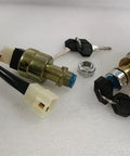 Get Your Rigs Running Smooth With This 2 Pack Of Heavy Duty Ignition Switches Featuring 4 Positions And Self Reset Start. Perfect For Forklifts, Pallet Trucks, Caravans, And Stacker Vehicles. Rock Solid Performance With A Tight 18mm Mount Hole And 3, showcasing two ignition switches and keys.