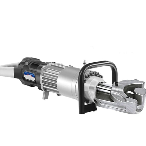 AOXHUGB Electric Hydraulic Rebar Bender, Professional Steel Bar Bending Machine For 4-16mm Rods close-up view showing high-speed motor and quenched blade.
