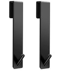 Over The Door Shower Hooks 7.5 Inch for Frameless Glass Doors, Heavy Duty Stainless Steel Towel Hooks, 2 Pack Black